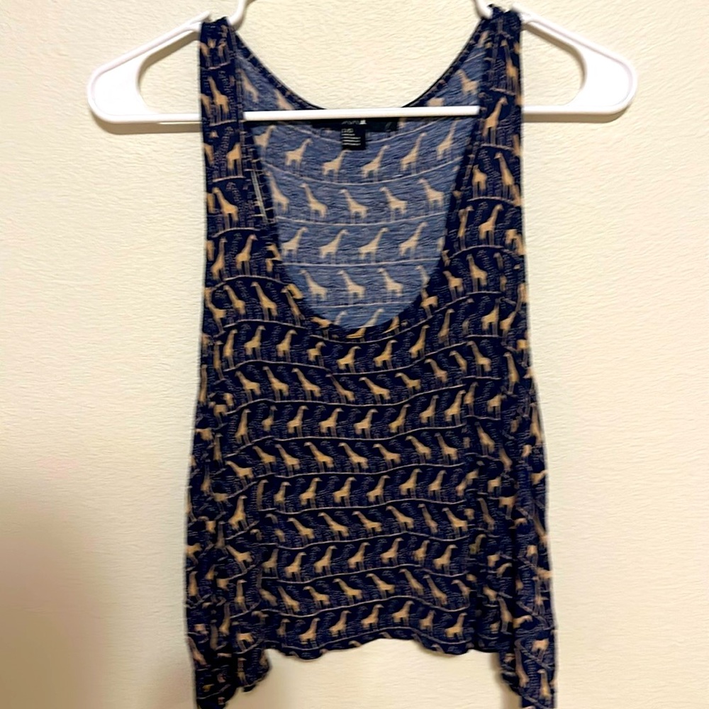 XXI crop tank, giraffe print